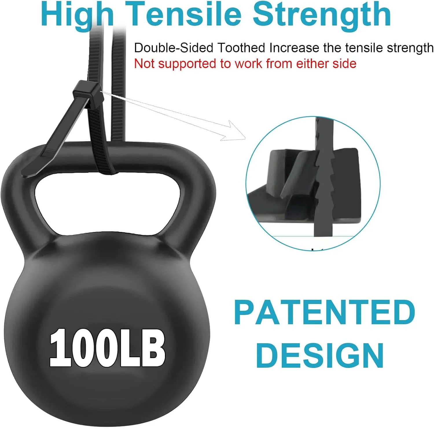 12 Inch Zip Ties Double Sided Toothed,100 LBS Tensile Strength Heavy Duty Cable Wire Ties With Self-Locking Adjustable More Durable Nylon Tie Wraps for Indoor Outdoor100 Pack