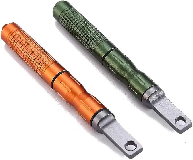 2PCS Compact Fire Starter with Scraper Striker, Replaceable Threaded Ferro Rod Flint Fire Steel Magnesium Rod, an Essential Part for EDC, Emergency Survival Kits, Camping, Hiking, Bush-Craft