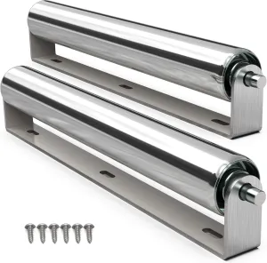 2" Diameter Heavy Duty Roller with Bracket Set - 17" Long for Transporting Such as Foating Fishing Boats, Kayaks, Rafts and so on - Pack of 2
