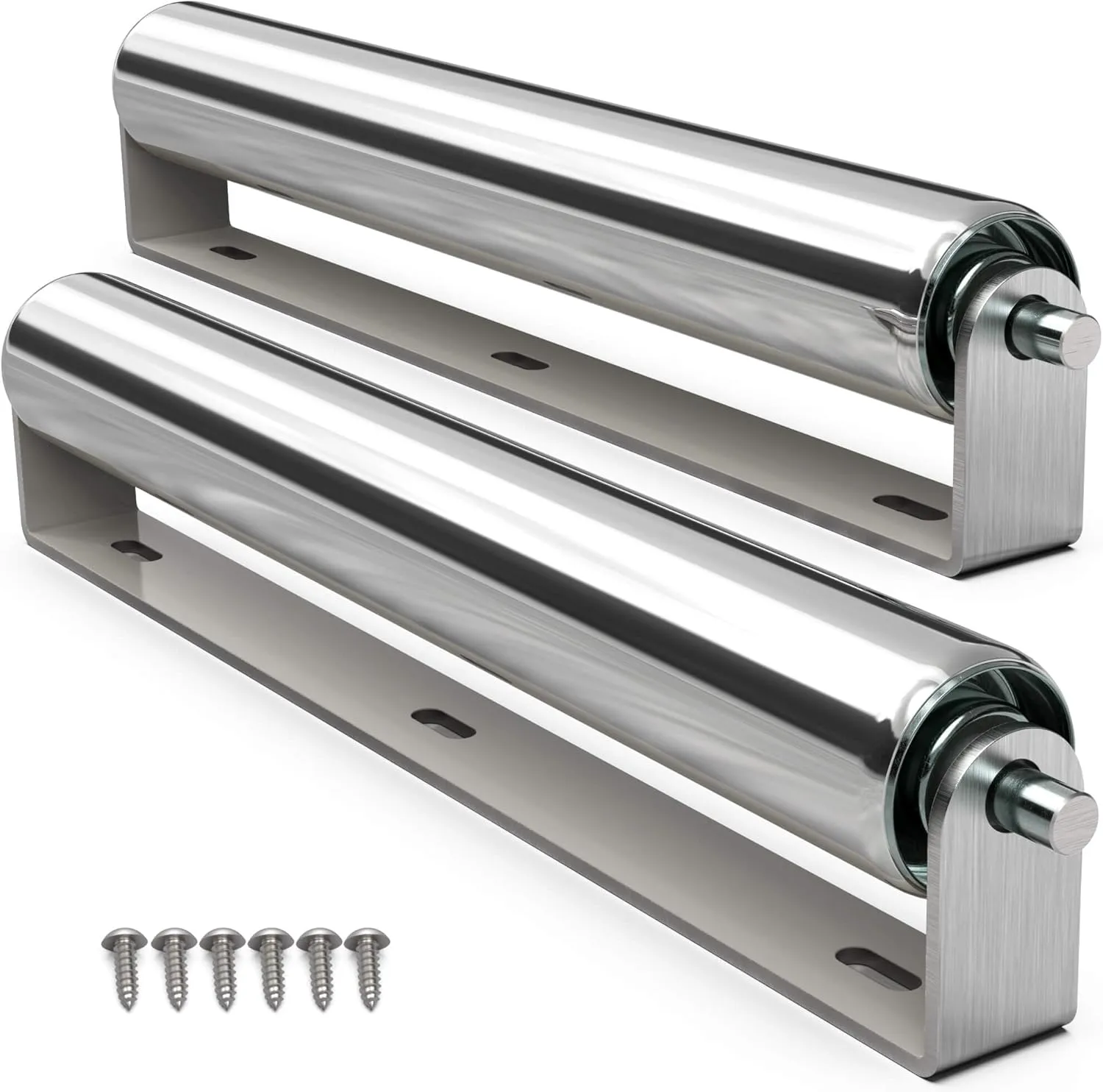 2" Diameter Heavy Duty Roller with Bracket Set - 17" Long for Transporting Such as Foating Fishing Boats, Kayaks, Rafts and so on - Pack of 2