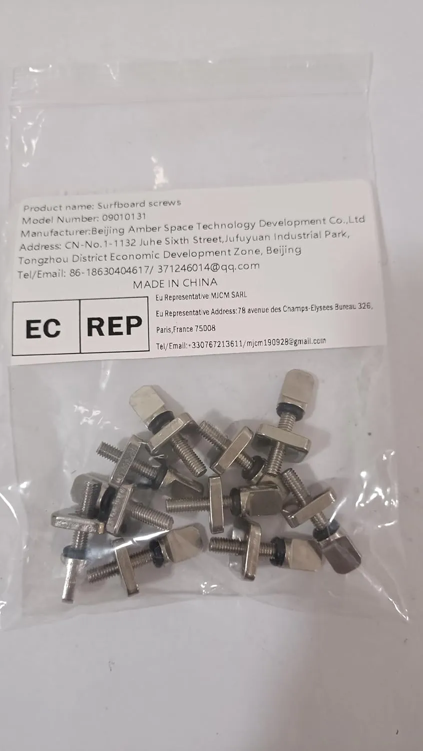 5PCS Longboard SUP Sliding Fin Box Plate and E-Z-Screw Bolt