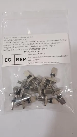 5PCS Longboard SUP Sliding Fin Box Plate and E-Z-Screw Bolt