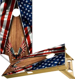 American Eagle Cornhole Board Wraps, Cornhole Decals and Wraps for Boards (Set of 2), Cornhole Skins for Boards (Cornhole Wraps Only)