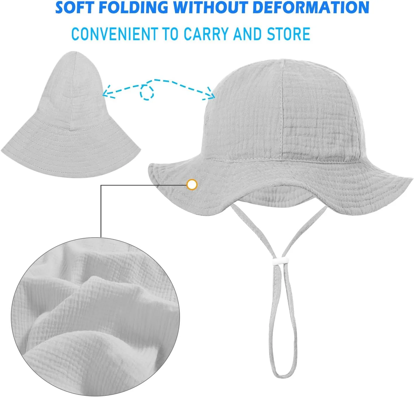 Baby Sun Hat Toddler Infant Cap Kid Beach Hats Swimsuit with UPF 50  Protective Sunscreen Newborn Bucket Hat for Boys Girls