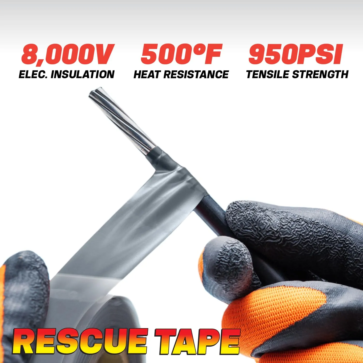 Bond It Rescue Tape, Self-Fusing Silicone for Emergency Plumbing, Pipe & Hose Repair, Electrical Insulation, Waterproof, 950PSI, Made in USA, 1" x 12', Black