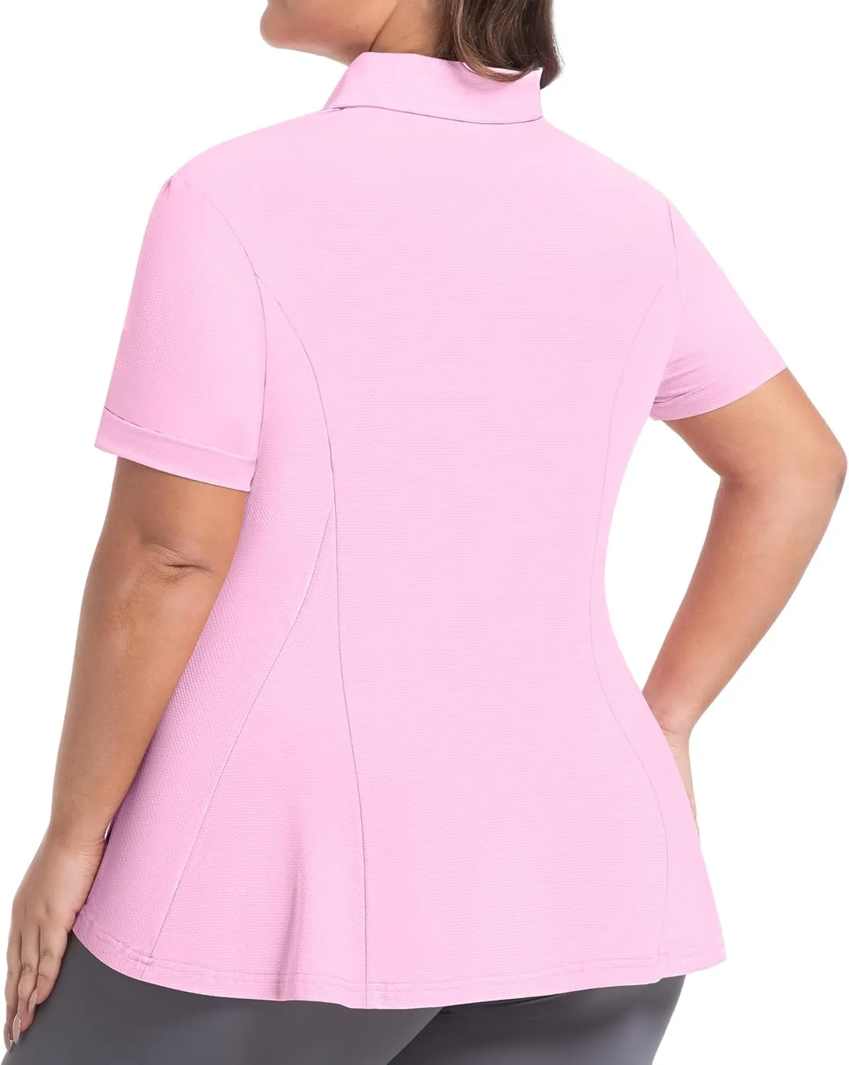 Casei Women's Plus Size Golf Polo Shirts Short Sleeve Collared Tennis Workout Tops Loose Fit UPF 50 
