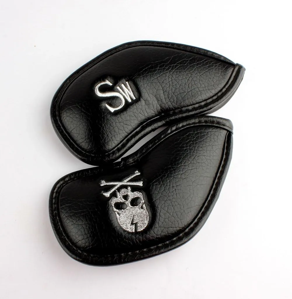 Craftsman Golf Skull Skeleton Black Golf Club Head Covers Headcover for Woods Driver and Hybrids Irons