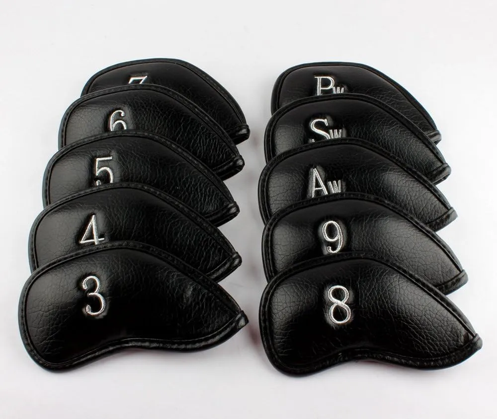 Craftsman Golf Skull Skeleton Black Golf Club Head Covers Headcover for Woods Driver and Hybrids Irons