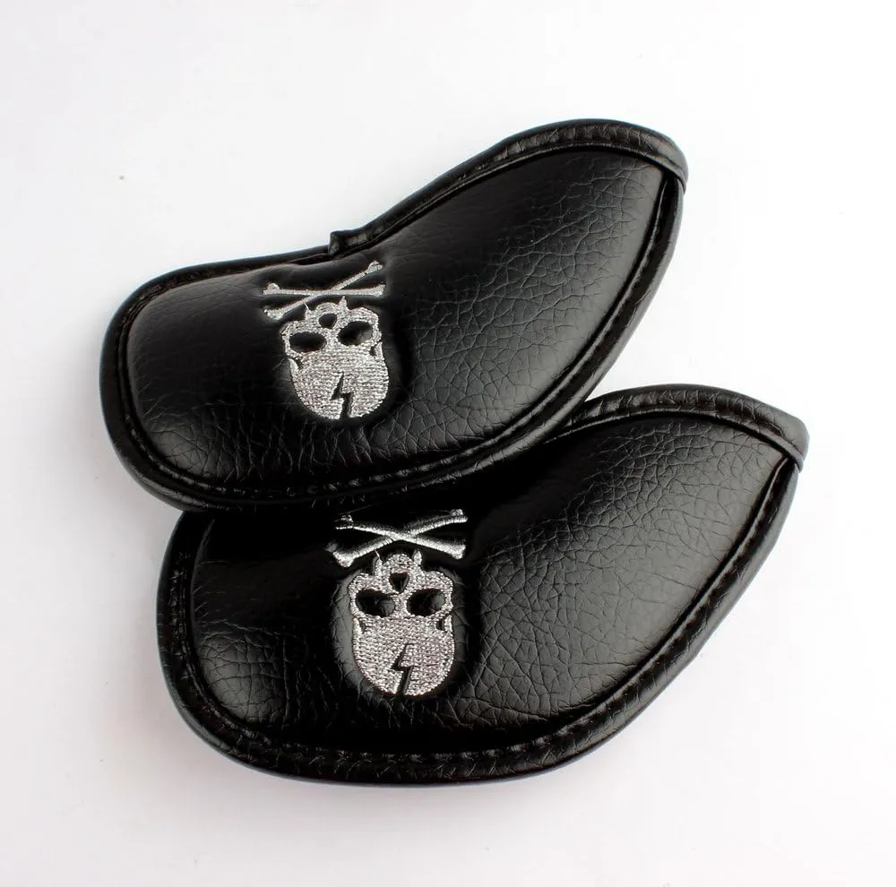 Craftsman Golf Skull Skeleton Black Golf Club Head Covers Headcover for Woods Driver and Hybrids Irons