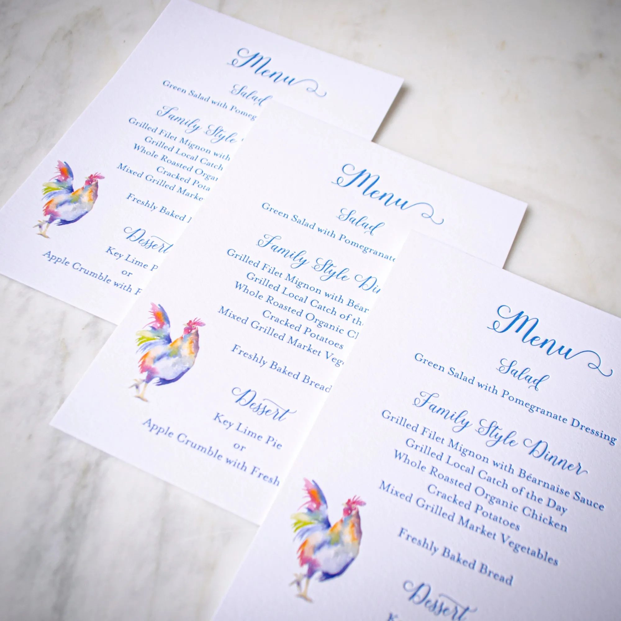 Custom Watercolor Letterpress Wedding Invitation Suite