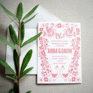 Customized Mexican Fiesta Letterpress Invitations