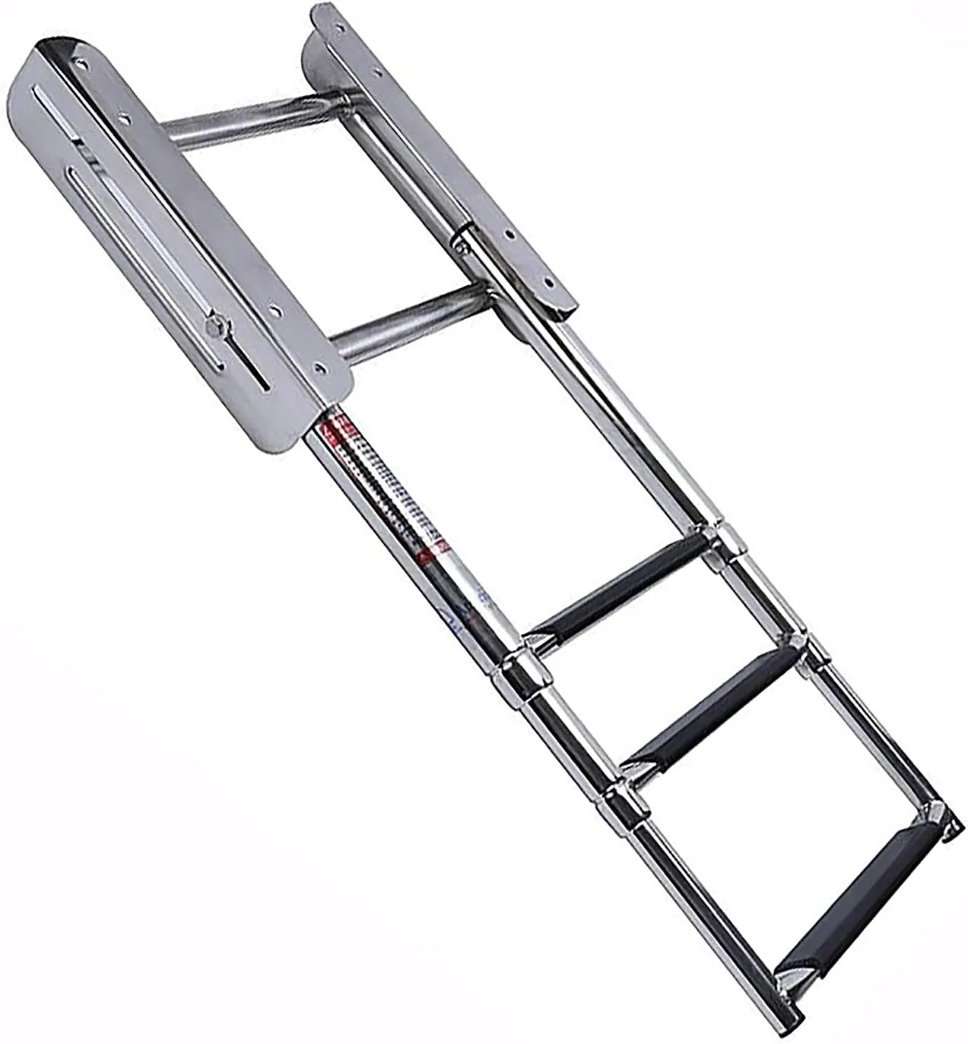 Dock Boat Ladders Heavy Duty Folding Pontoon Boat Ladder, Stainless Steel Telescoping 3/4 Steps Marine Yacht Ladder with Wide Pedal,for Marine Boat Yacht (Size : 4 Steps) ()