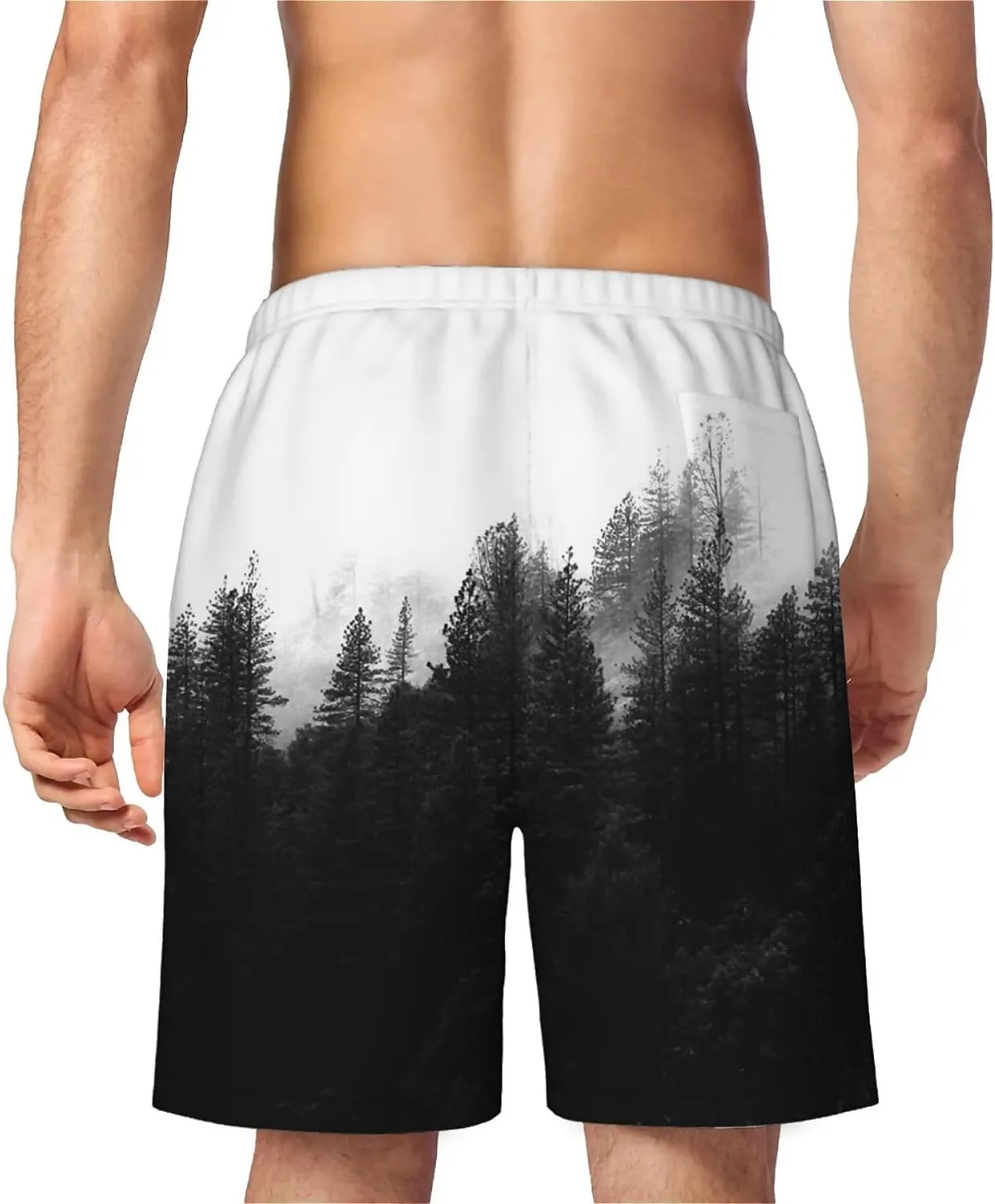 Galaxy Green Men's Swim Trunks Hawaiian Bathing Mesh Lining Suit Swimsuits Beach Shorts with Pockets