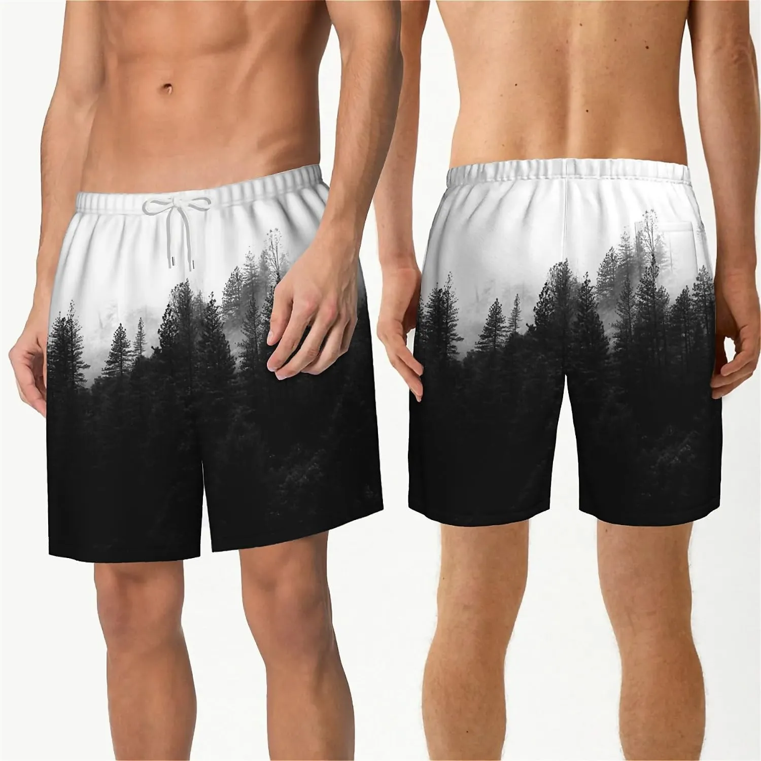 Galaxy Green Men's Swim Trunks Hawaiian Bathing Mesh Lining Suit Swimsuits Beach Shorts with Pockets