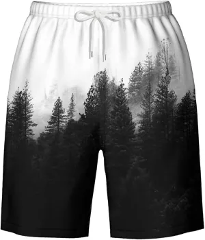 Galaxy Green Men's Swim Trunks Hawaiian Bathing Mesh Lining Suit Swimsuits Beach Shorts with Pockets