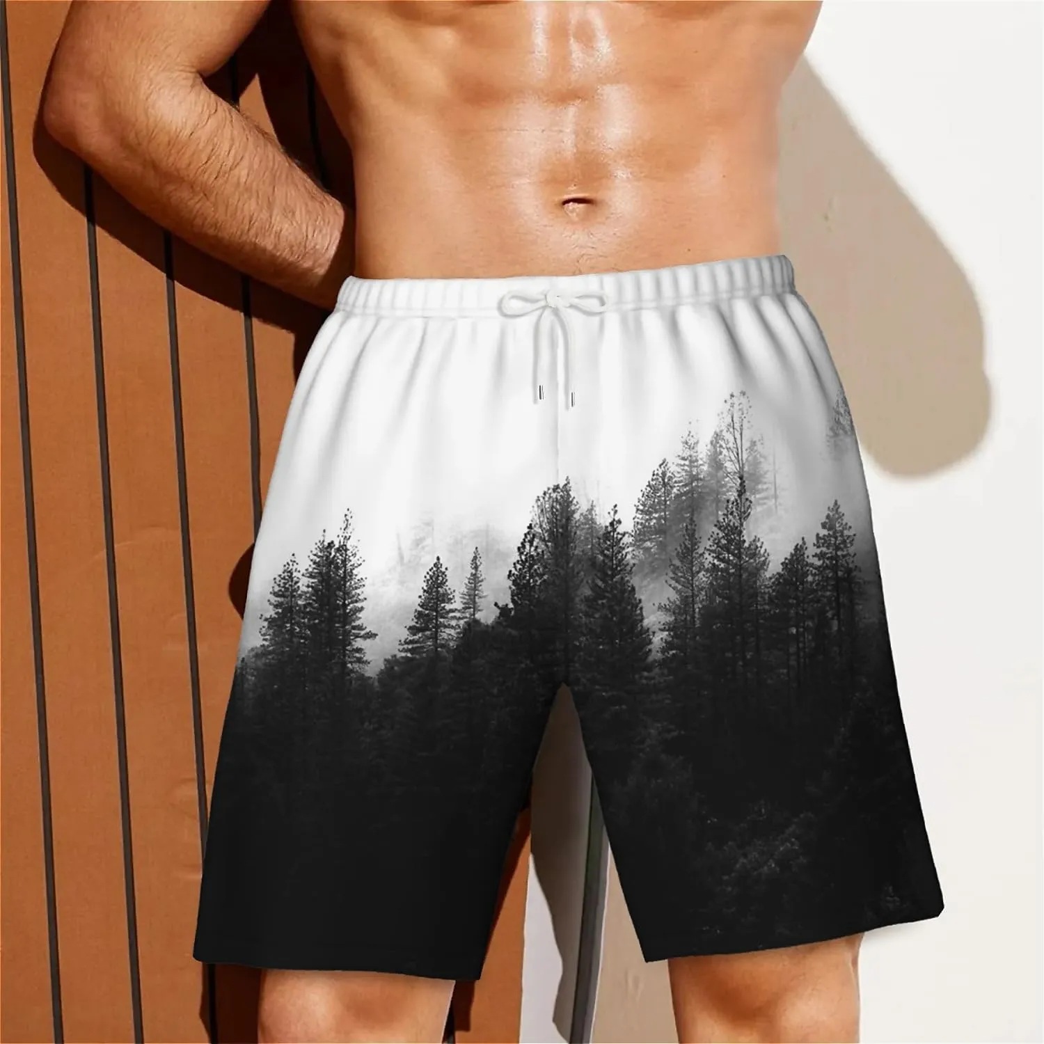 Galaxy Green Men's Swim Trunks Hawaiian Bathing Mesh Lining Suit Swimsuits Beach Shorts with Pockets