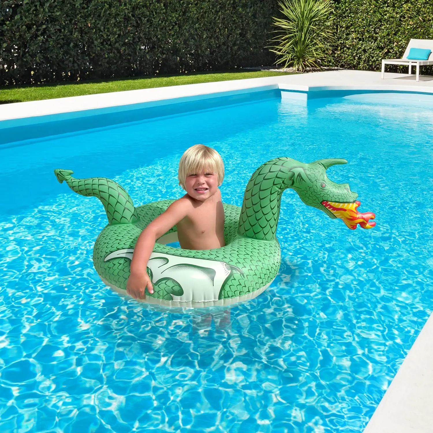 GoFloats Dragon Party Tube Inflatable Rafts - Choose From Fire Dragon and Ice Dragon, Pool Floats