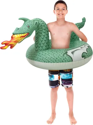 GoFloats Dragon Party Tube Inflatable Rafts - Choose From Fire Dragon and Ice Dragon, Pool Floats