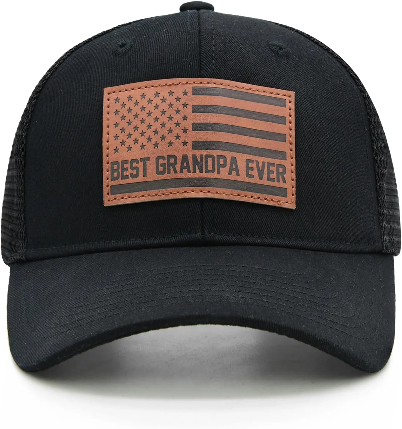 Grandpa Hat, Grandpa Gifts for Fathers Day Birthday, Adjustable Grandfather Trucker Hat for Men Black