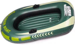 Inflatable Boat with Handlebar Waterproof Odor-Free Heat Resistant Boats Heavy Duty Foldable Green Thickened Kayak for 1-Person Inflatable Boat
