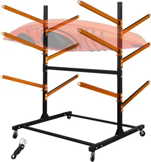 Kayak Storage Rack, Heavy Duty Freestanding Sup Storage Stand, Storage Rack for Kayaks, SUPs, Canoe and Paddleboard for Indoor, Outdoor, Garage, Shed, Dock(Wood)