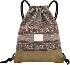 LAKE OF FIRE Drawstring Bags - Lightweight & Compact Bag for Yoga, Gym, Sports, Beach, Travel, and Daily Use(Brown)