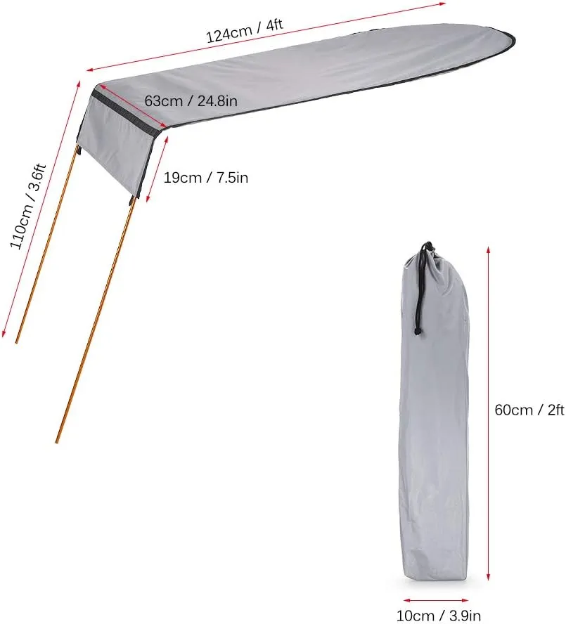 Lixada Kayak Boat Canoe Sun Shade Canopy for Single Person