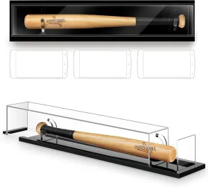 Mini Baseball Bat Display Case 21.18 x 4.72 x 3.74 Inches Wall Mounted Tabletop Bat Display Case W/98% UV Protection Holder for Sport Collector Memorabilia Birthday Gift