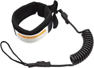 Surfboard Leash 5 Ft Coiled Stand UP Paddle Board Leg Rope SUP Wrist Ankle Leash(Black)