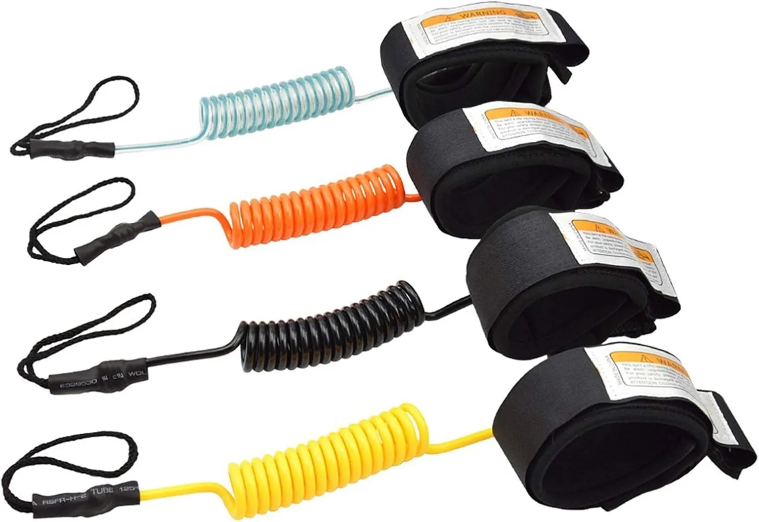 Surfboard Leash 5 Ft Coiled Stand UP Paddle Board Leg Rope SUP Wrist Ankle Leash(Black)