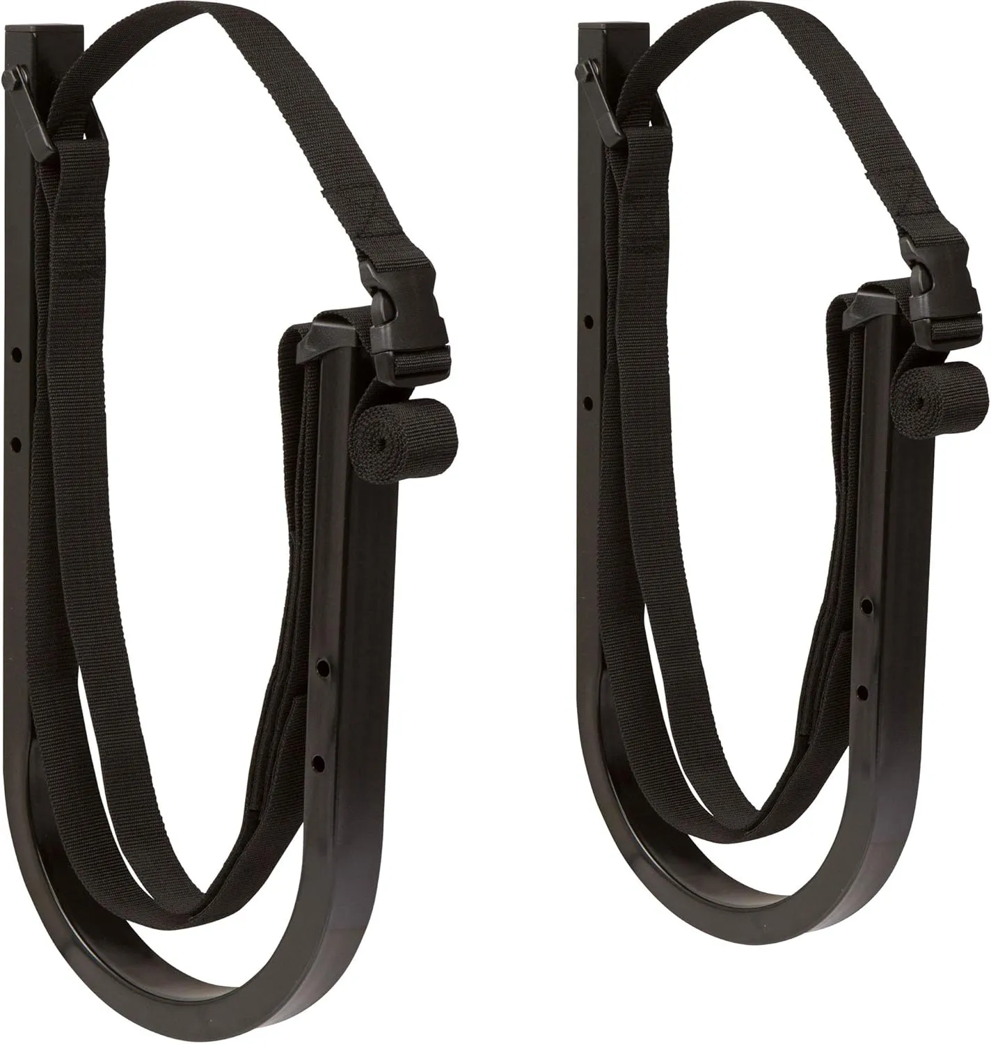 Suspenz SUP Wall Storage Rack, Stand Up Paddle Board and Surfboard Holder/Hook with Safety Straps, Black (12-0105)
