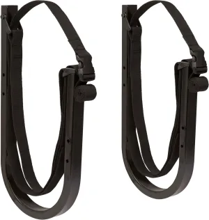 Suspenz SUP Wall Storage Rack, Stand Up Paddle Board and Surfboard Holder/Hook with Safety Straps, Black (12-0105)