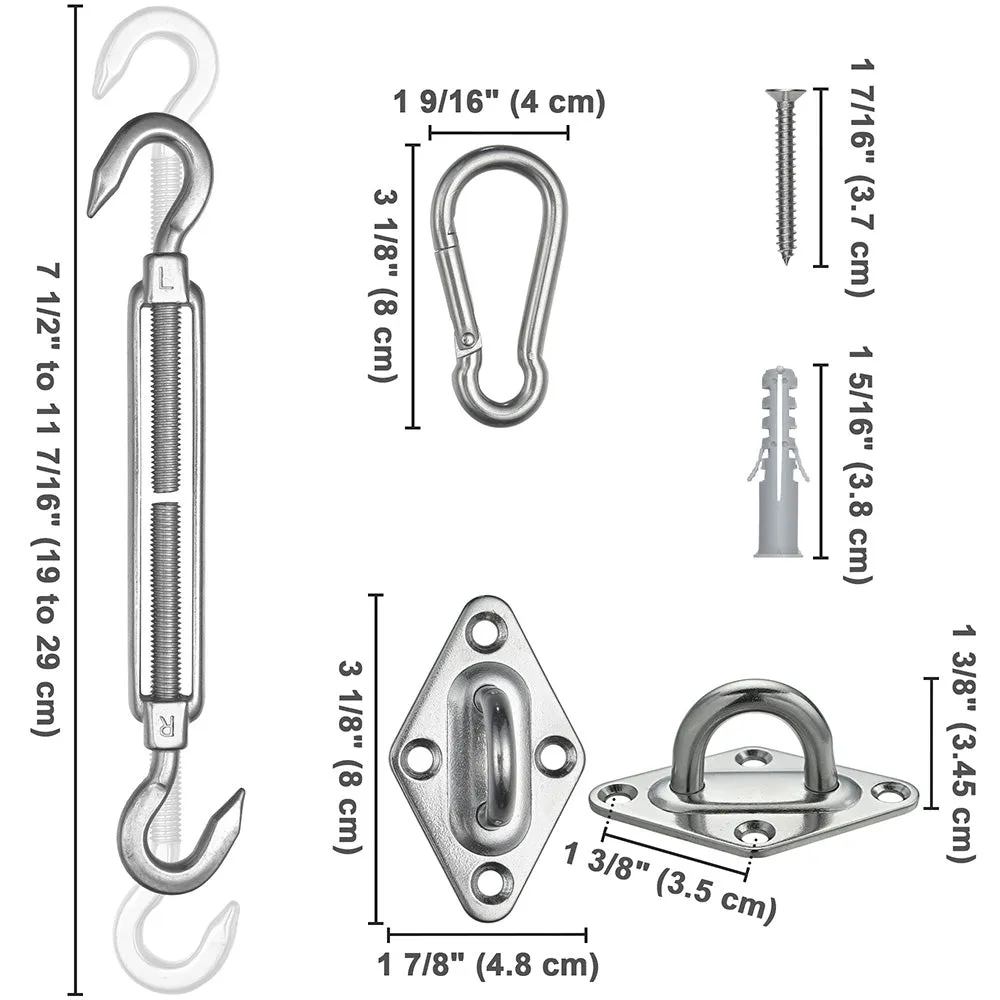 TheLAShop Fixing Hardware Kit Stainless Steel Pad Eye Turnbuckle Carabiner, 6