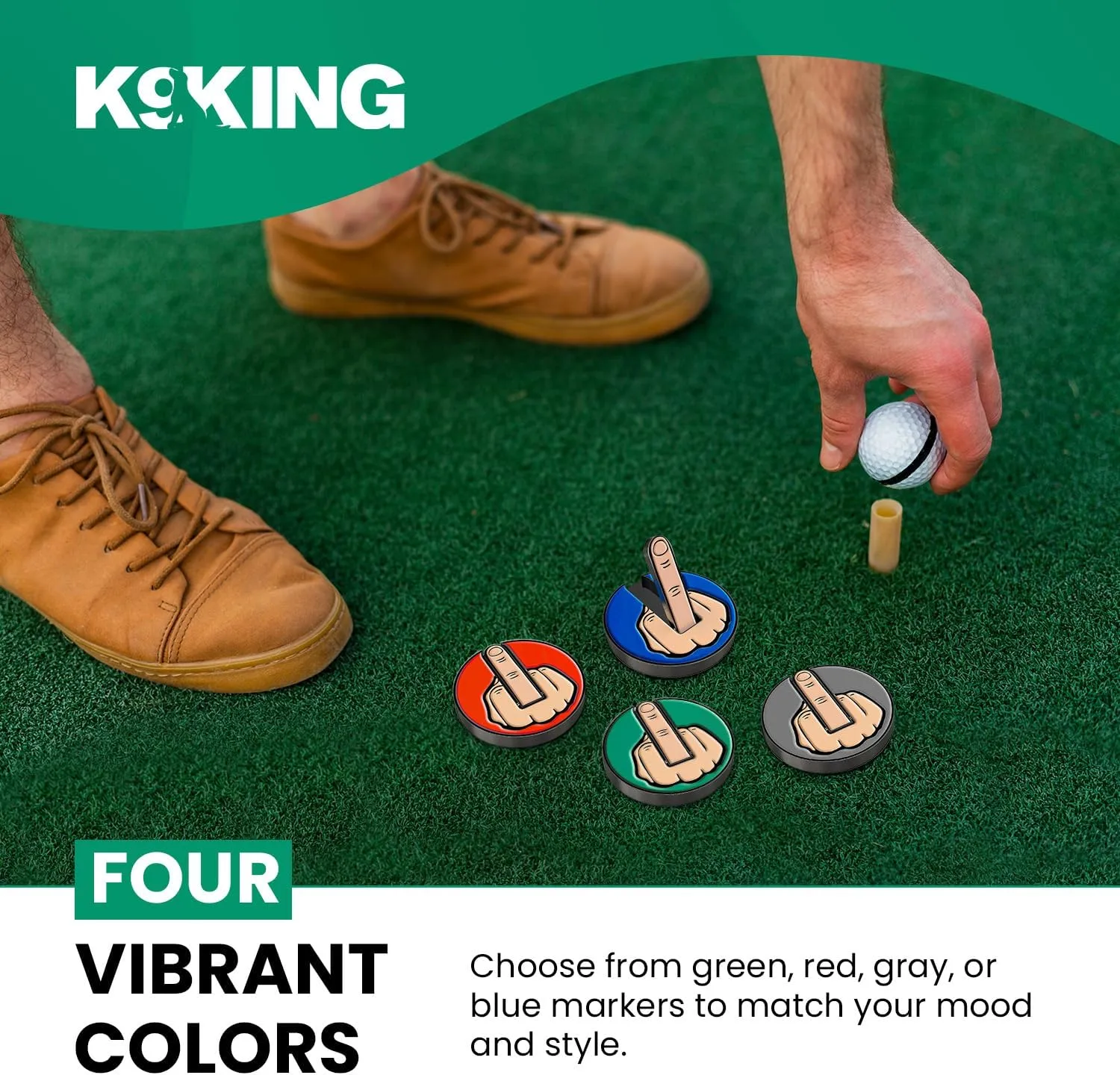 Ultimate Middle Finger Golf Ball Marker | Magnetic Hat Clip | Alignment Ball Mark | Funny Golf Accessory Cap Premium Gift for Golf Enthusiasts