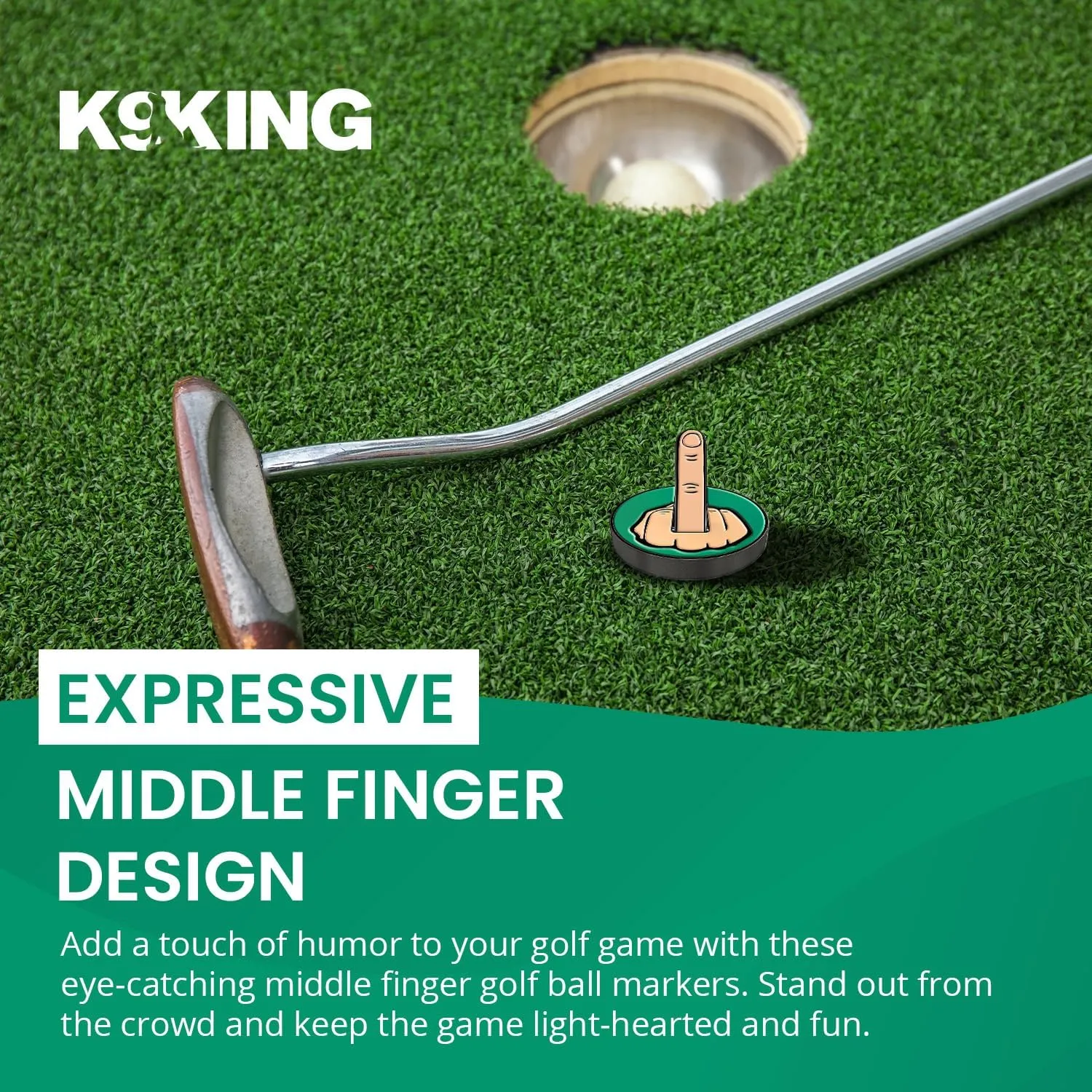 Ultimate Middle Finger Golf Ball Marker | Magnetic Hat Clip | Alignment Ball Mark | Funny Golf Accessory Cap Premium Gift for Golf Enthusiasts
