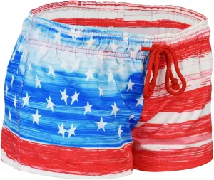 US Apparel Women's Old Glory American Flag Short Shorts, 1.75" Inseam