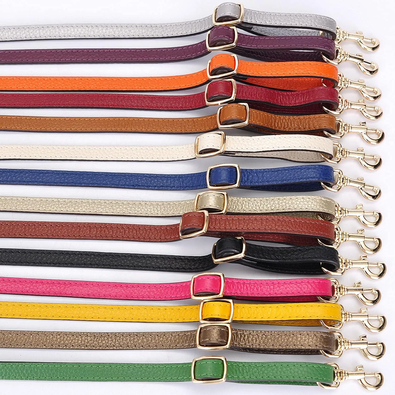 VanEnjoy Adjustable Genuine Leather Crossbody Straps Replacement - Width 1/2, Length 25-51