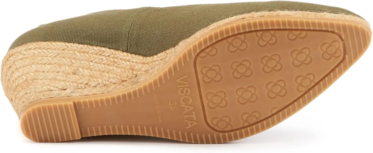 VISCATA Roses Espadrille Canvas Wedges Spain Handmade 2  Heel Woman Wedge Pumps with Organic Cotton Canvas and 100% Natural Jute Midsole for All Occasions: Casual, Work, Party