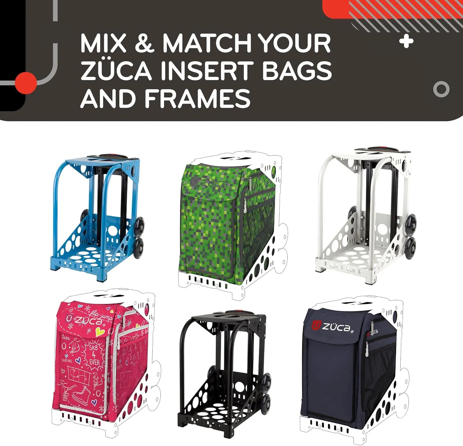 ZUCA Sport Frame with Built-in Seat (Choose Your Color), for Any Sport Insert Bag