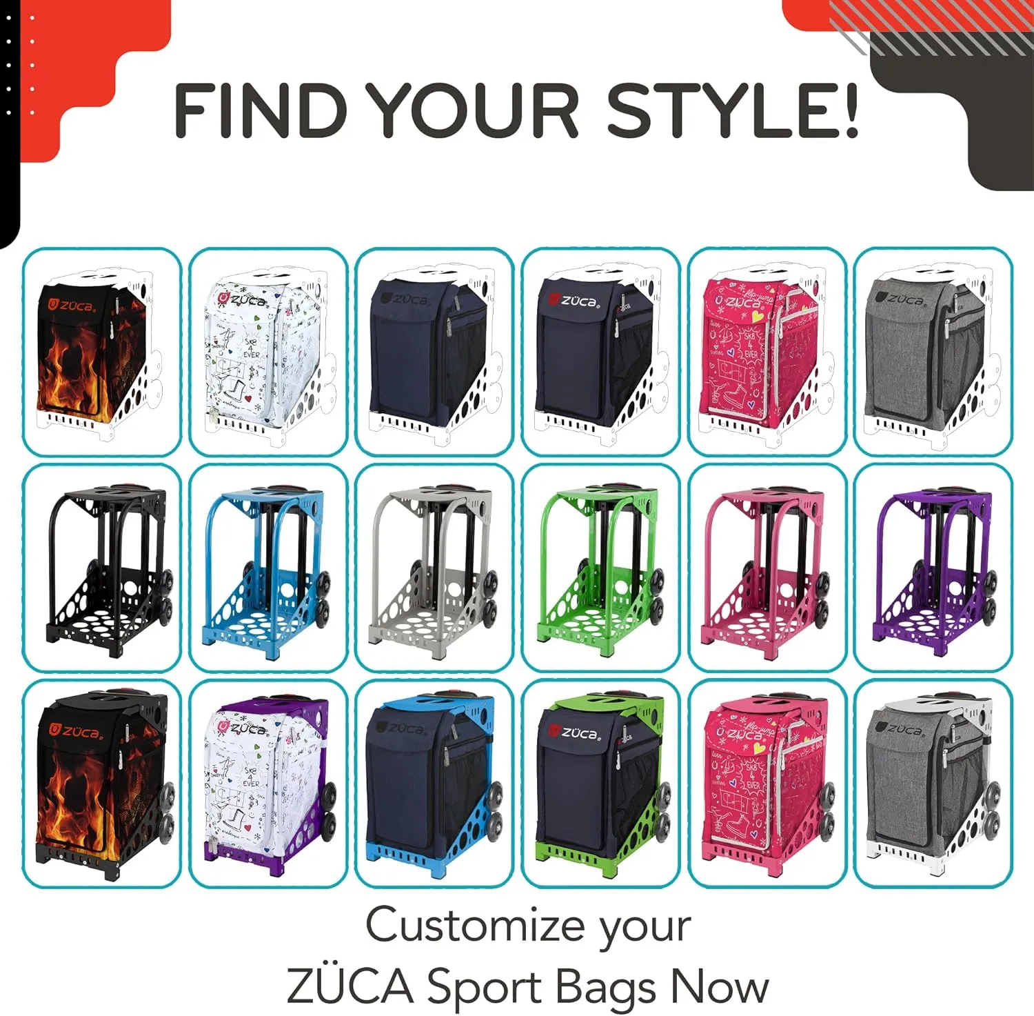 ZUCA Sport Frame with Built-in Seat (Choose Your Color), for Any Sport Insert Bag
